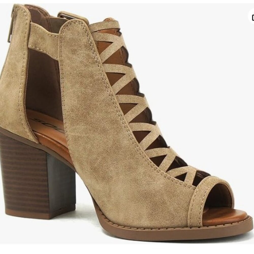 Women Open Toe Crisscross Straps Back Zipper High Heel Fashion Sandal